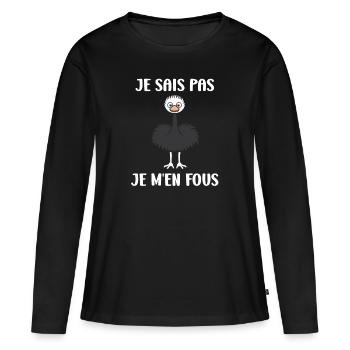 Strauß Zitat - Frauen Premium Bio Langarmshirt - Schwarz - Vorne - Julia (174cm)