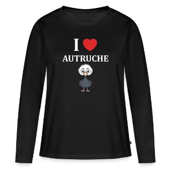 Strauß Zitat - Frauen Premium Bio Langarmshirt - Schwarz - Vorne - Julia (174cm)
