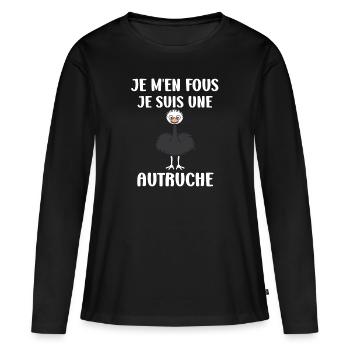 Strauß Zitat - Frauen Premium Bio Langarmshirt - Schwarz - Vorne - Julia (174cm)