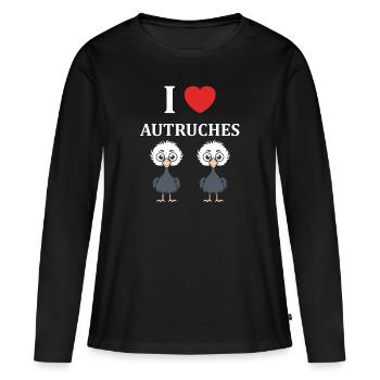 Strauß Zitat - Frauen Premium Bio Langarmshirt - Schwarz - Vorne - Julia (174cm)