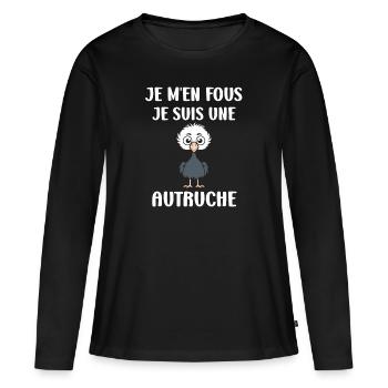Strauß Zitat - Frauen Premium Bio Langarmshirt - Schwarz - Vorne - Julia (174cm)