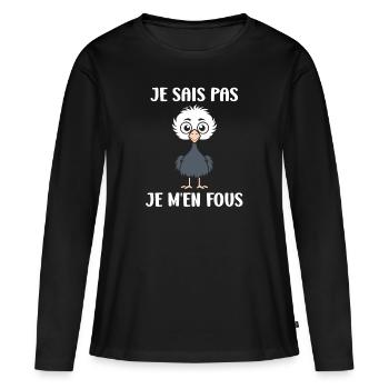 Strauß Zitat - Frauen Premium Bio Langarmshirt - Schwarz - Vorne - Julia (174cm)