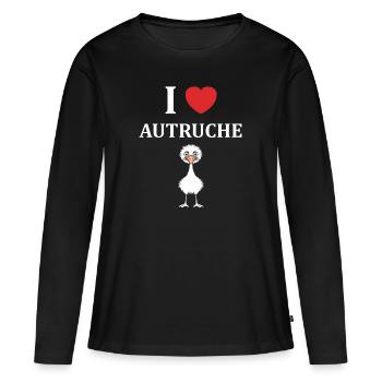 Strauß Zitat - Frauen Premium Bio Langarmshirt - Schwarz - Vorne - Julia (174cm)