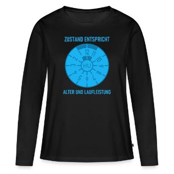 HU - L’état correspond à l’âge et au kilométrage - T-shirt manches longues Premium bio Femme - noir - Devant - Julia (174cm)
