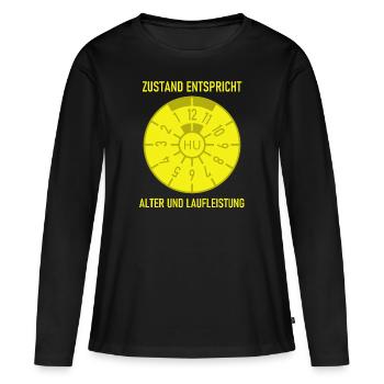 HU - L’état correspond à l’âge et au kilométrage - T-shirt manches longues Premium bio Femme - noir - Devant - Julia (174cm)