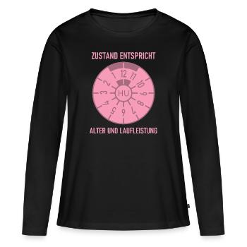 HU - L’état correspond à l’âge et au kilométrage - T-shirt manches longues Premium bio Femme - noir - Devant - Julia (174cm)