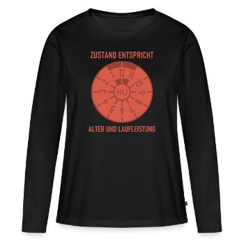 HU - L’état correspond à l’âge et au kilométrage - T-shirt manches longues Premium bio Femme - noir - Devant - Julia (174cm)