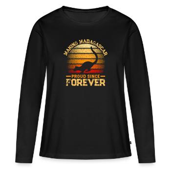 Fossa, prédateur fierté de Madagascar - T-shirt manches longues Premium bio Femme - noir - Devant - Julia (174cm)