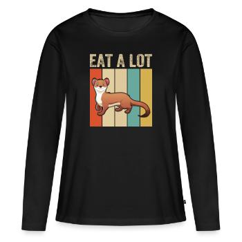 Fossa Madagascar ! Ils mangent beaucoup ! - T-shirt manches longues Premium bio Femme - noir - Devant - Julia (174cm)