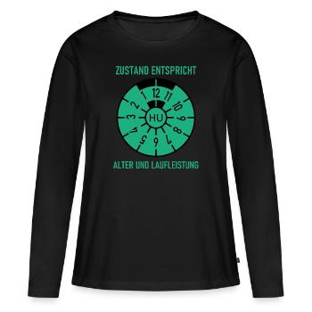 HU - L’état correspond à l’âge et au kilométrage - T-shirt manches longues Premium bio Femme - noir - Devant - Julia (174cm)