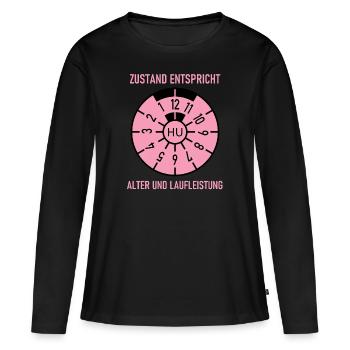 HU - L’état correspond à l’âge et au kilométrage - T-shirt manches longues Premium bio Femme - noir - Devant - Julia (174cm)
