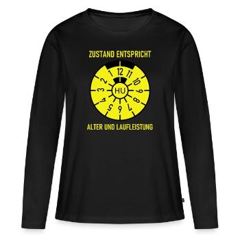HU - L’état correspond à l’âge et au kilométrage - T-shirt manches longues Premium bio Femme - noir - Devant - Julia (174cm)