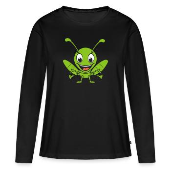 Grasshopper - Women's Premium Organic Long Sleeve Shirt - black - Front - Julia (174cm)