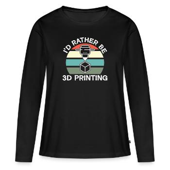 Imprimante 3D Impression 3D - T-shirt manches longues Premium bio Femme - noir - Devant - Julia (174cm)