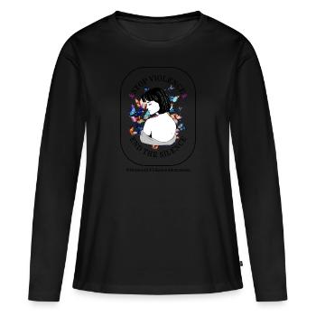 Domestic Violence Awareness Shirt, Stop The - Women's Premium Organic Long Sleeve Shirt - black - Front - Julia (174cm)