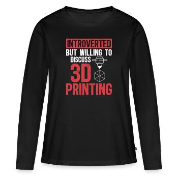 Imprimante 3D Impression 3D - T-shirt manches longues Premium bio Femme - noir - Devant - Julia (174cm)