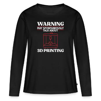 Imprimante 3D Impression 3D - T-shirt manches longues Premium bio Femme - noir - Devant - Julia (174cm)
