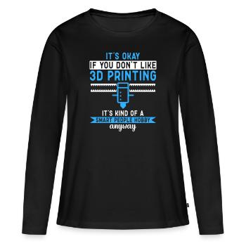 Imprimante 3D Impression 3D - T-shirt manches longues Premium bio Femme - noir - Devant - Julia (174cm)