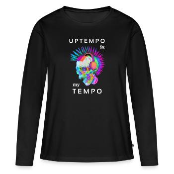 Uptempo c’est ma musique techno Hardtek Tek Schranz - T-shirt manches longues Premium bio Femme - noir - Devant - Julia (174cm)