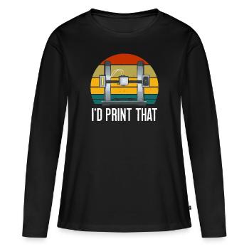 3D Drucker 3D Druck - Frauen Premium Bio Langarmshirt - Schwarz - Vorne - Julia (174cm)