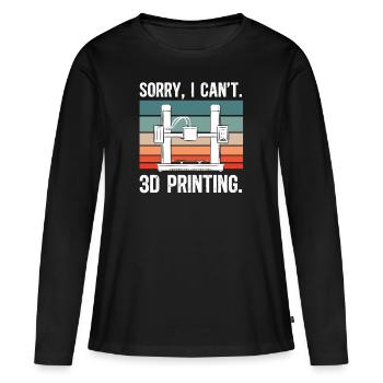 Imprimante 3D Impression 3D - T-shirt manches longues Premium bio Femme - noir - Devant - Julia (174cm)