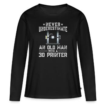 Imprimante 3D Impression 3D - T-shirt manches longues Premium bio Femme - noir - Devant - Julia (174cm)