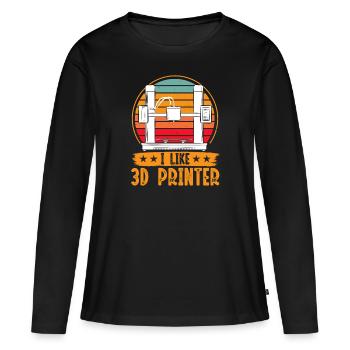 3D Drucker 3D Druck - Frauen Premium Bio Langarmshirt - Schwarz - Vorne - Julia (174cm)