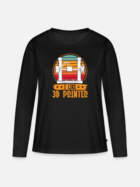 3D Drucker 3D Druck - Frauen Premium Bio Langarmshirt - Schwarz