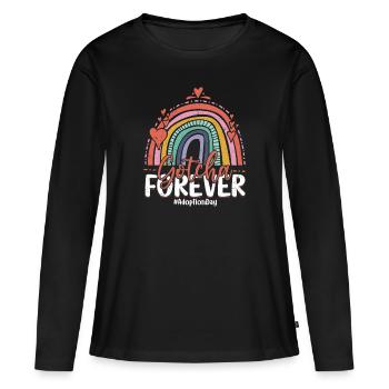 Adoption familiale Gotcha Forever - T-shirt manches longues Premium bio Femme - noir - Devant - Julia (174cm)