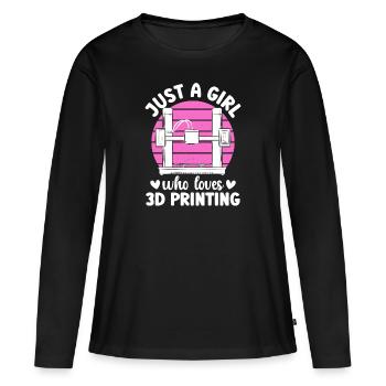 3D Drucker 3D Druck - Frauen Premium Bio Langarmshirt - Schwarz - Vorne - Julia (174cm)