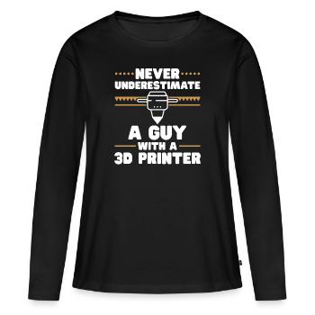 3D Drucker 3D Druck - Frauen Premium Bio Langarmshirt - Schwarz - Vorne - Julia (174cm)