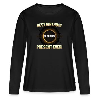Éclipse solaire - Explorez l’obscurité - T-shirt manches longues Premium bio Femme - noir - Devant - Julia (174cm)