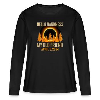 Éclipse solaire - Explorez l’obscurité - T-shirt manches longues Premium bio Femme - noir - Devant - Julia (174cm)