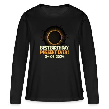 Éclipse solaire - Explorez l’obscurité - T-shirt manches longues Premium bio Femme - noir - Devant - Julia (174cm)
