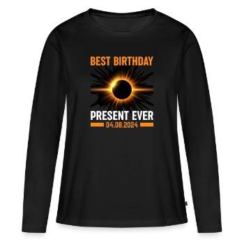 Éclipse solaire - Explorez l’obscurité - T-shirt manches longues Premium bio Femme - noir - Devant - Julia (174cm)