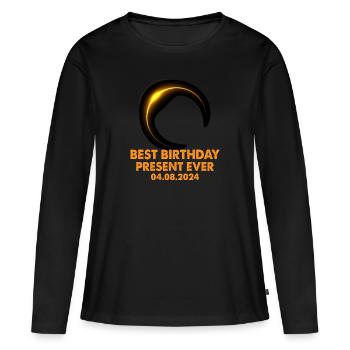 Éclipse solaire - Explorez l’obscurité - T-shirt manches longues Premium bio Femme - noir - Devant - Julia (174cm)