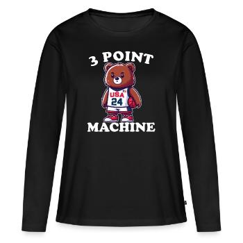 Basket-ball Machine à 3 points - T-shirt manches longues Premium bio Femme - noir - Devant - Julia (174cm)