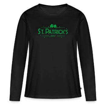 Irlandais de la Saint-Patrick - T-shirt manches longues Premium bio Femme - noir - Devant - Julia (174cm)