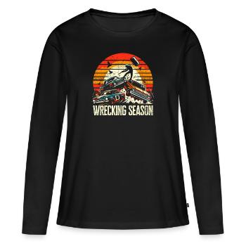 Wrecking Season - Chemise de fan Demolition Derby - T-shirt manches longues Premium bio Femme - noir - Devant - Julia (174cm)
