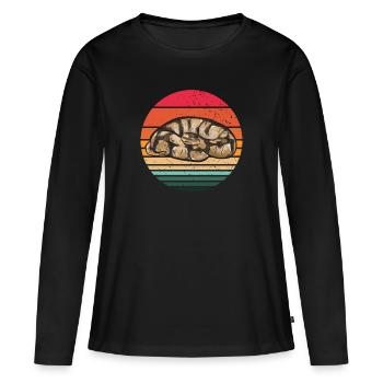 Ball Python Schlange Königspython - Frauen Premium Bio Langarmshirt - Schwarz - Vorne - Julia (174cm)