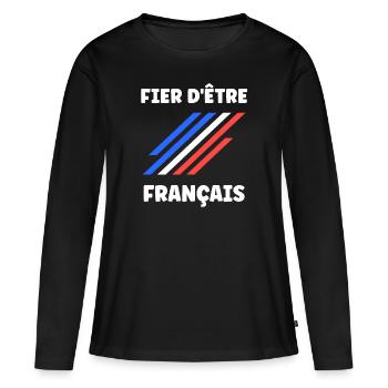 Je suis français - T-shirt manches longues Premium bio Femme - noir - Devant - Julia (174cm)