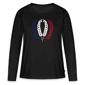 France patriote - T-shirt manches longues Premium bio Femme - noir - Devant - Julia (174cm)