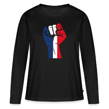 France patriote - T-shirt manches longues Premium bio Femme - noir - Devant - Julia (174cm)