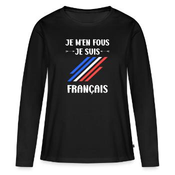 Je suis français - T-shirt manches longues Premium bio Femme - noir - Devant - Julia (174cm)