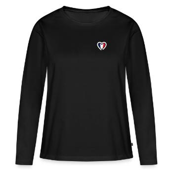 France patriote - T-shirt manches longues Premium bio Femme - noir - Devant - Julia (174cm)