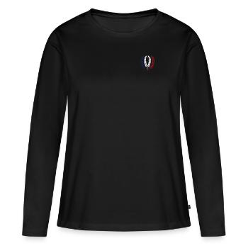 France patriote - T-shirt manches longues Premium bio Femme - noir - Devant - Julia (174cm)