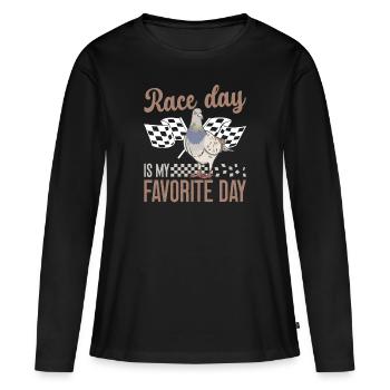 Taubensport Taubenzüchter Brieftaube - Frauen Premium Bio Langarmshirt - Schwarz - Vorne - Julia (174cm)