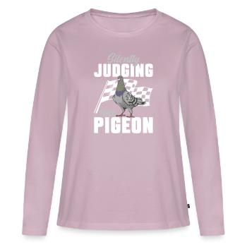 Taubensport Taubenzüchter Brieftaube - Frauen Premium Bio Langarmshirt - Altrosa - Vorne - Julia (174cm)