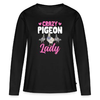 Taubensport Taubenzüchter Brieftaube - Frauen Premium Bio Langarmshirt - Schwarz - Vorne - Julia (174cm)