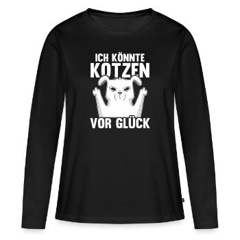 Ich Bin So Gut Drauf Ich Könnte Kotzen - Frauen Premium Bio Langarmshirt - Schwarz - Vorne - Julia (174cm)